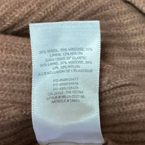 Aritzia Babaton Women's Brown Knitted Crew Neck Long Sleeve Sweater Top Size XS - Picture 4 of 4